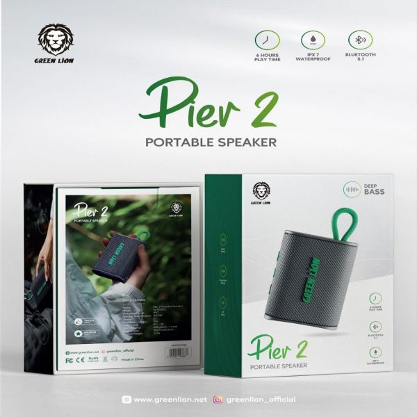 green portable speaker pier2