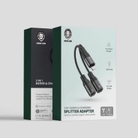 Green 2in1 audio&charging splitter adapter