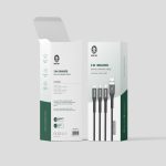 Green 3in1 braided data & charging cable