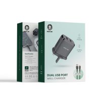 Green Dual usb port wall charger