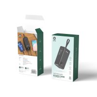Green 50000 mAh power tank with fast-charging cable