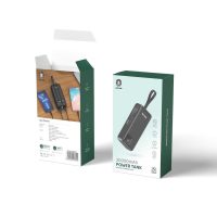 Green 30000 mAh power tank with fast-charging cable