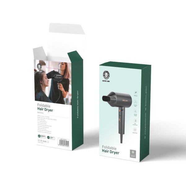 Green foldable hair dryer