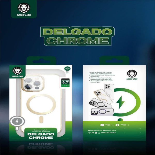 قیمت Green delgado chrome magsafe case 14/14pro/14promax