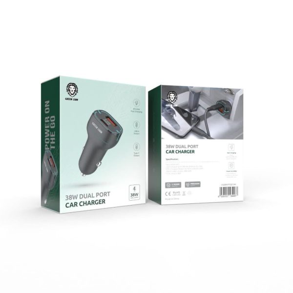Green 38w dual port car charger