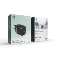 Green dual usb 12w wall charger
