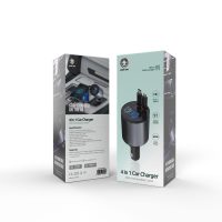 Green 4 IN 1 Car Charger With Retractable Cable