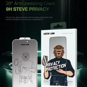 گلس استیو پرایوسی آیفون سری 16 گرین Green Steve Privacy Glass 16 Series