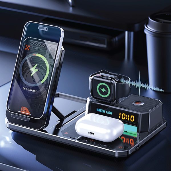 شارژر بی سیم چند منظوره 6 در 1 گرین Green 6in1 Multifunctional Wireless Charger