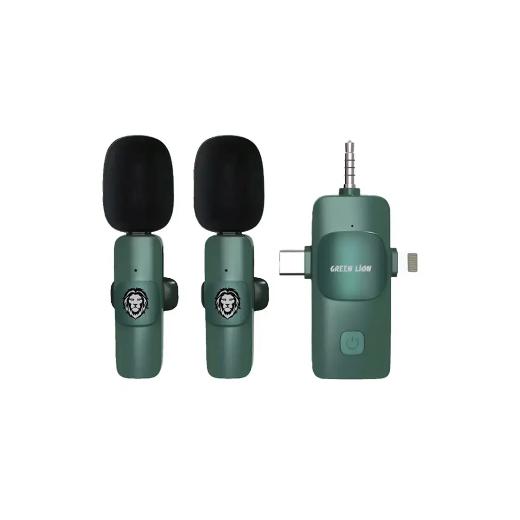 میکروفون 3در1 Type-C/Lightning/Aux گرین Green Lion 3IN1 Microphone Type-C/Lightning/Aux