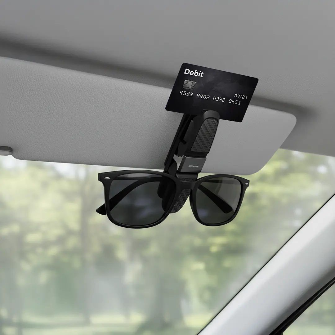 Green Visor Guard Car Sunglasses Holder