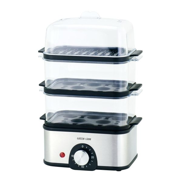 تخم مرغ پز 3 طبقه | بخارپز سبزیجات گرین Green Lion 3-Tier Egg Cooker | Vegetable Steamer