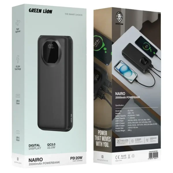 Green Lion Nairo 20000mAh Power Bank PD 20W
