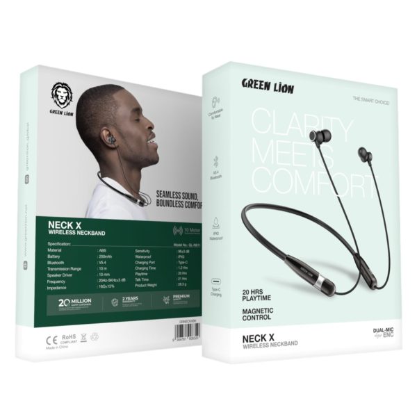 Green Lion Neck X Wireless Neckband