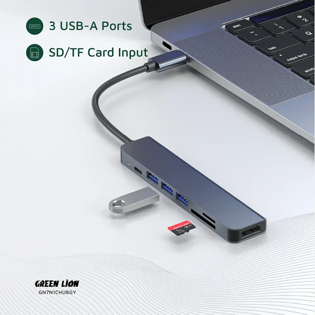 Green 7-in-1 USB-C Hub