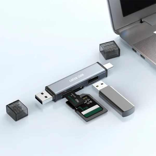 کارت ریدر 3در1 با اتصال USB-A و USB-C گرین Green Lion 3in1 Card Reader with USB-A & USB-C Connectivity