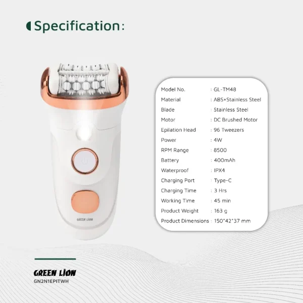 اپیلاتور ۲ در ۱ گرین Green 2 in 1 Epilator