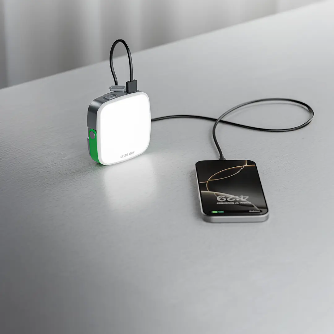 Green Lumenix Portable LED Light with Power Bank