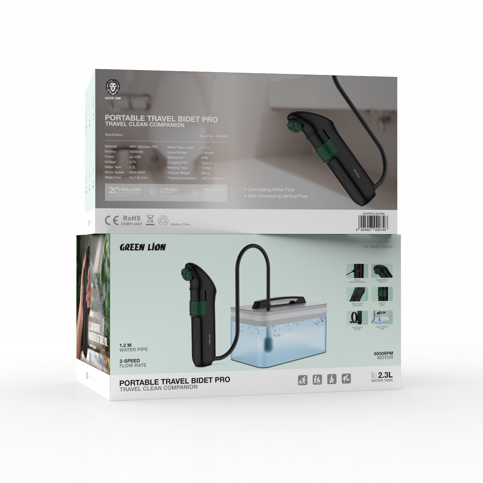 بیده مسافرتی قابل حمل پرو گرین لاین Green Portable Travel Bidet Pro
