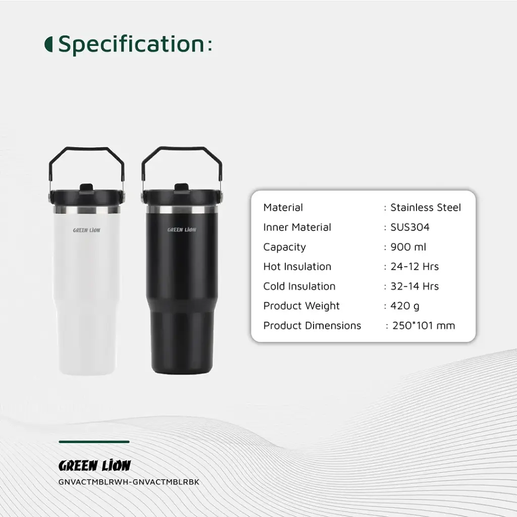 بطری وکیوم تیبلر 900 میلی لیتر گرین Green Vacuum Tumbler 900ML Bottle
